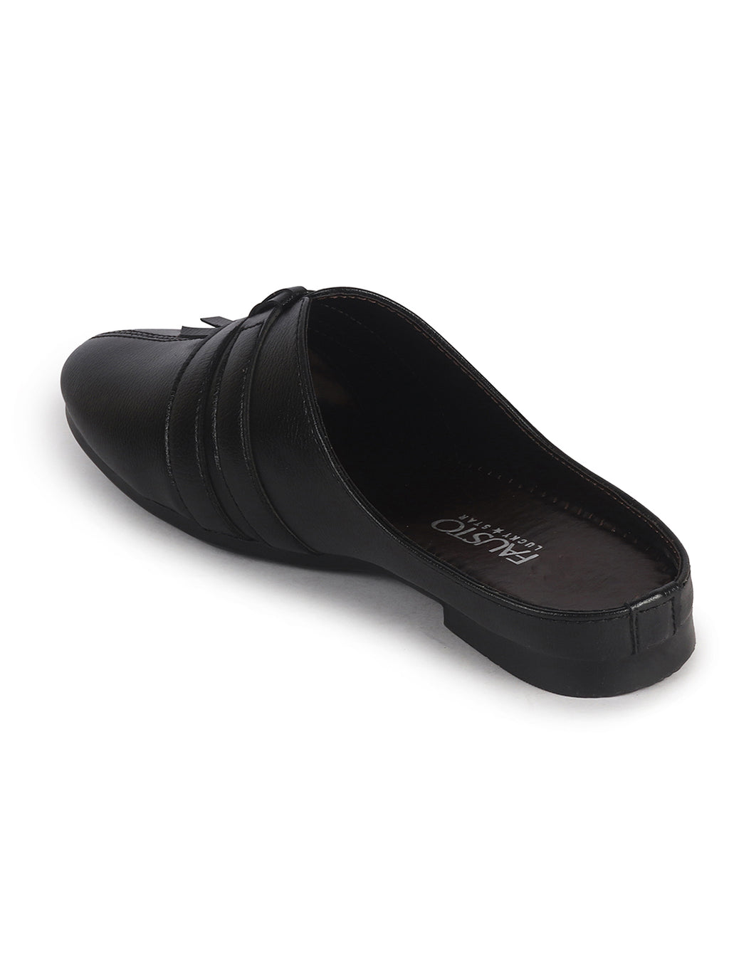 Men Black Back Open Ethnic Slip On Mules with Soft Cushion Comfort|Slip-Resistant Sole|Perfect for Weddings, Festivals, Sherwani, Indo-Western Outfits