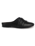 Men Black Back Open Ethnic Slip On Mules with Soft Cushion Comfort|Slip-Resistant Sole|Perfect for Weddings, Festivals, Sherwani, Indo-Western Outfits