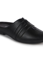 Men Black Back Open Ethnic Slip On Mules with Soft Cushion Comfort|Slip-Resistant Sole|Perfect for Weddings, Festivals, Sherwani, Indo-Western Outfits