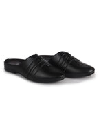 Men Black Back Open Ethnic Slip On Mules with Soft Cushion Comfort|Slip-Resistant Sole|Perfect for Weddings, Festivals, Sherwani, Indo-Western Outfits