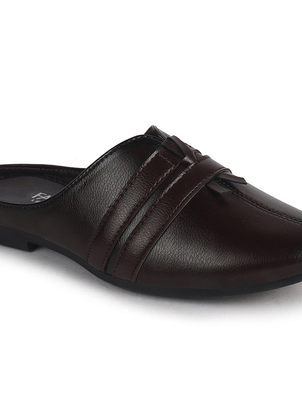 Men Brown Back Open Ethnic Slip On Mules with Soft Cushion Comfort|Slip-Resistant Sole|Perfect for Weddings, Festivals, Sherwani, Indo-Western Outfits