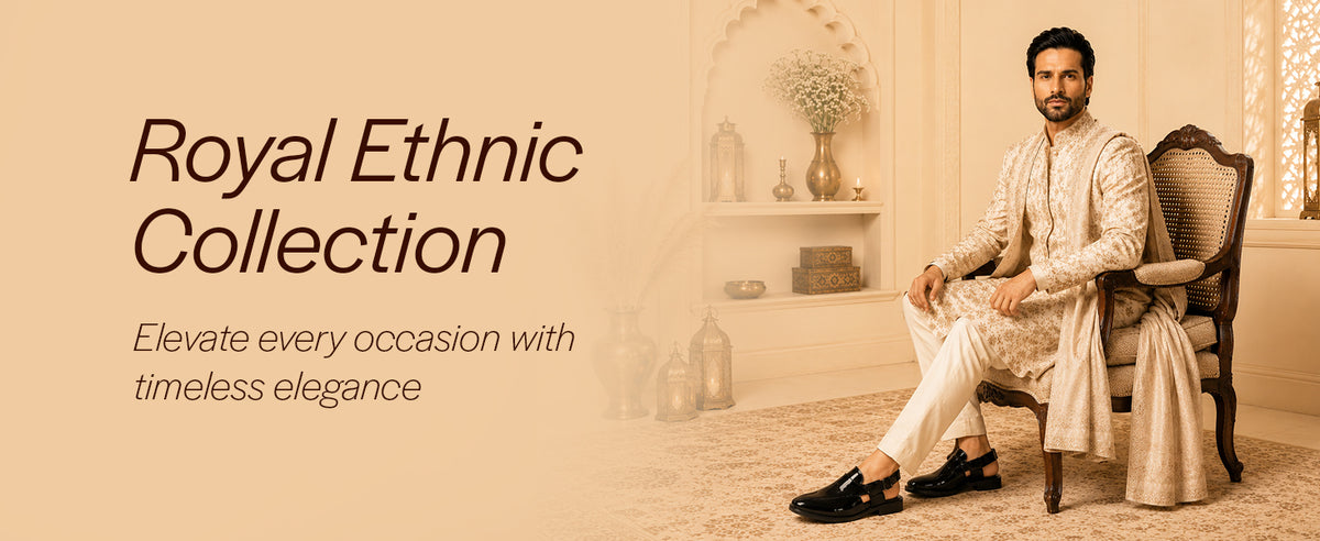 Men Brown Patent Leather Pointed Toe Back Open Sandals for Pathani Outfits|Durable TPR Anti-Skid Sole|Cushioned Insole Peshawari Sandals For Wedding, Festive Kurta