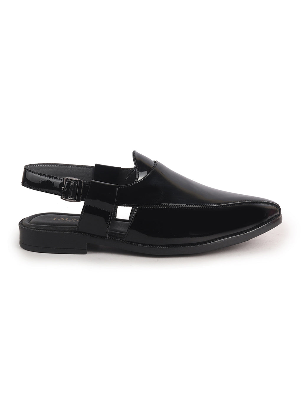 glossy dark Peshawari sandals