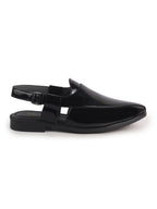 glossy dark Peshawari sandals