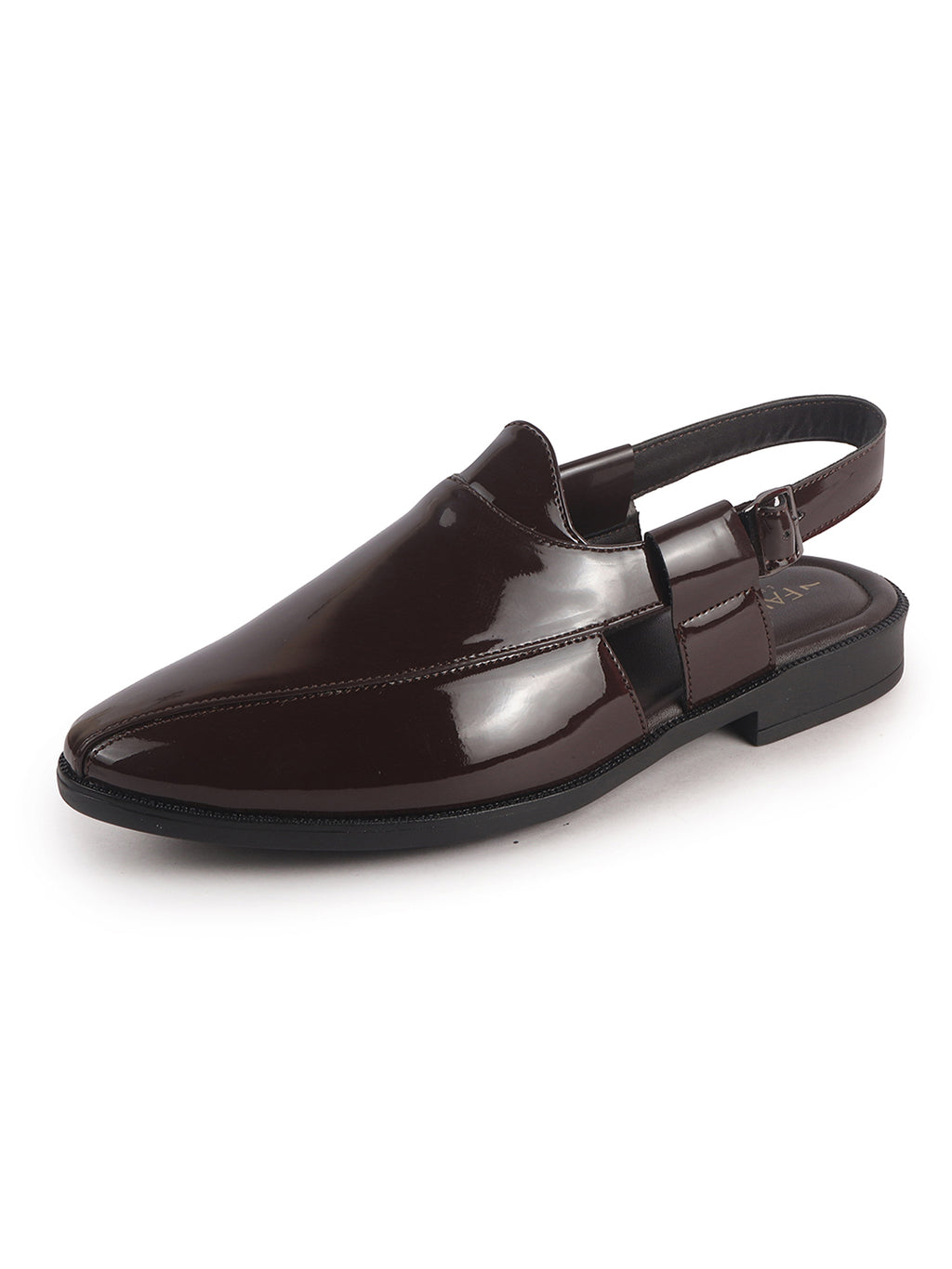 dark patent leather chappals