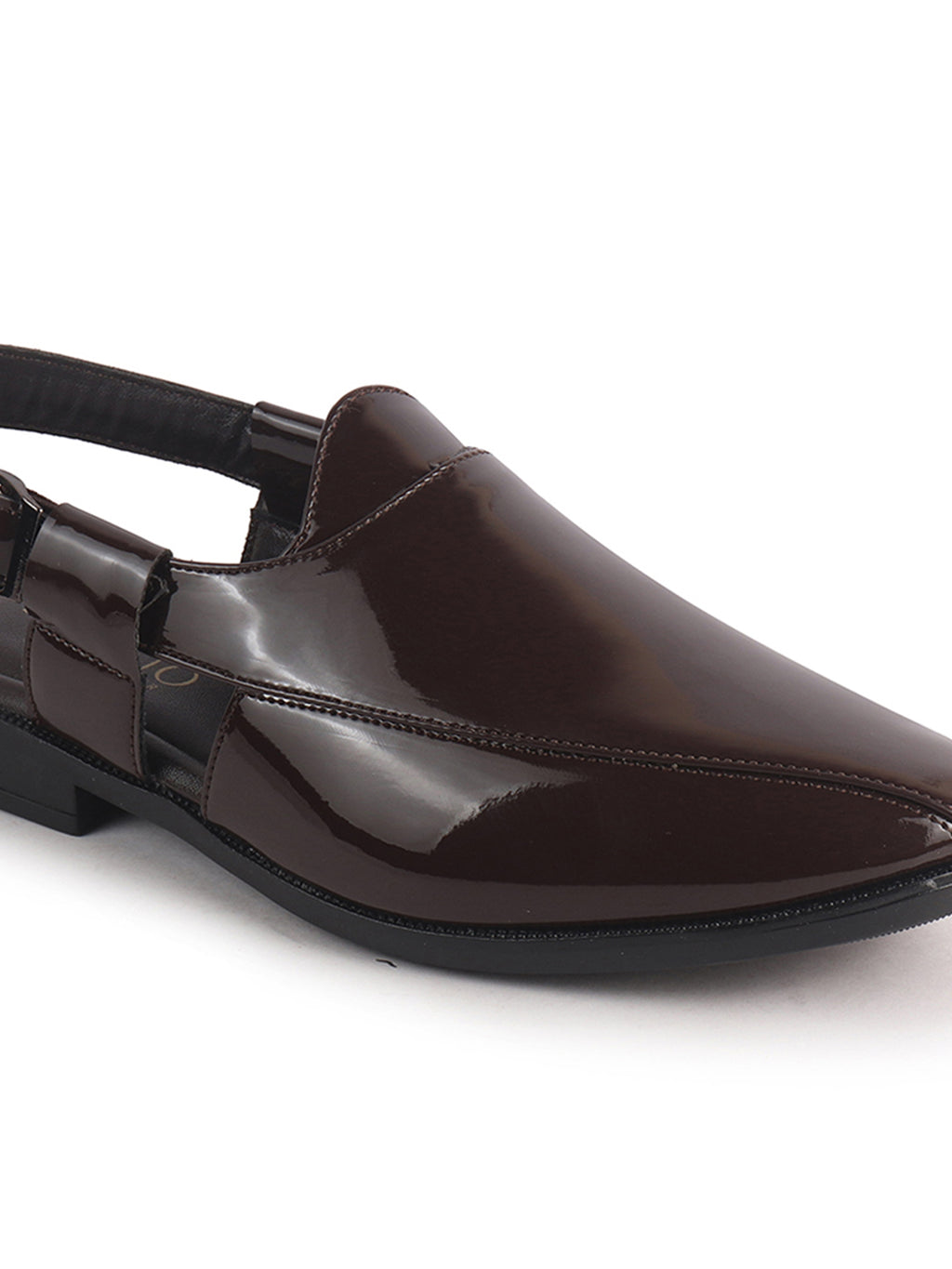 glossy dark Peshawari sandals