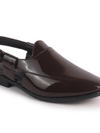 glossy dark Peshawari sandals