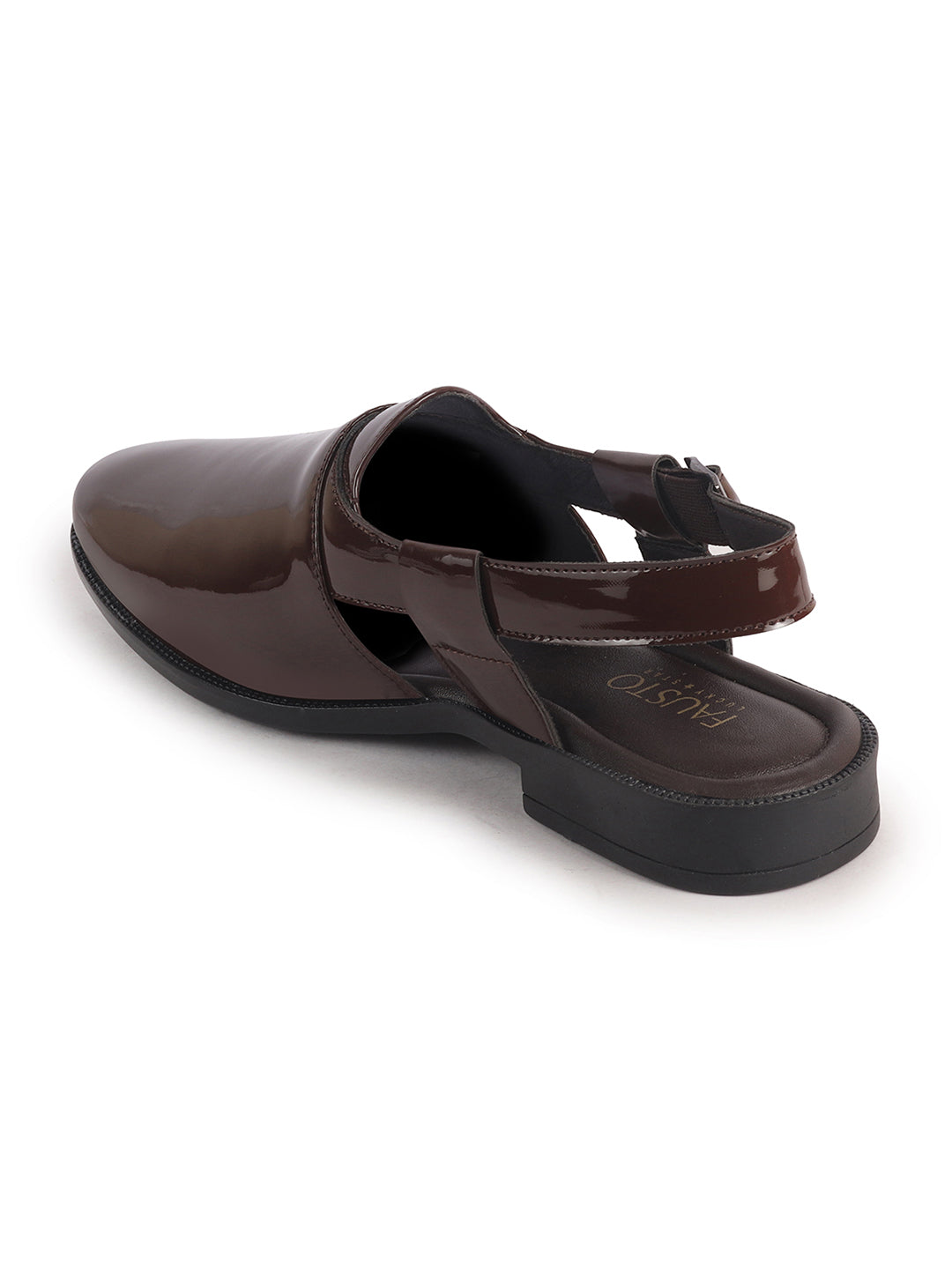 dark patent leather chappals