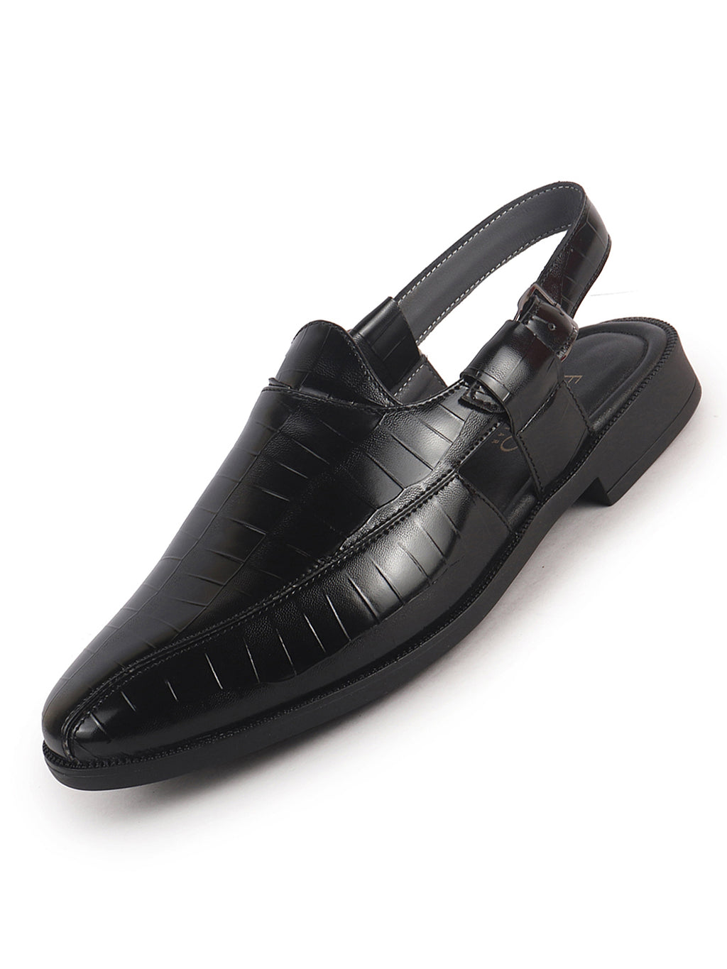 men croc print Peshawari chappal