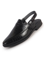 men croc print Peshawari chappal