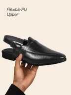 men croc print Peshawari chappal