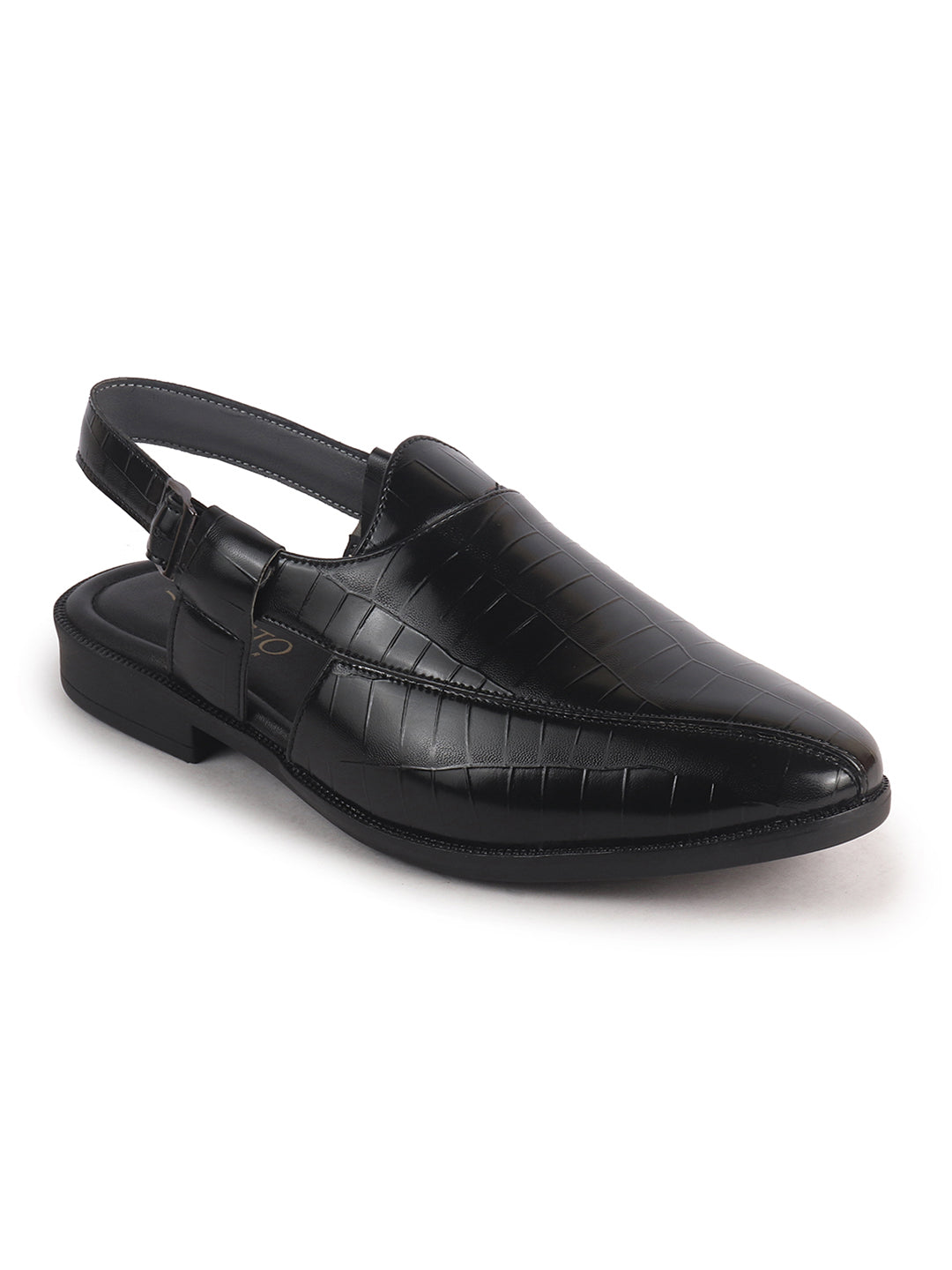 textured leather dress sandals