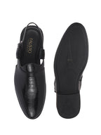 dark crocodile pattern chappals