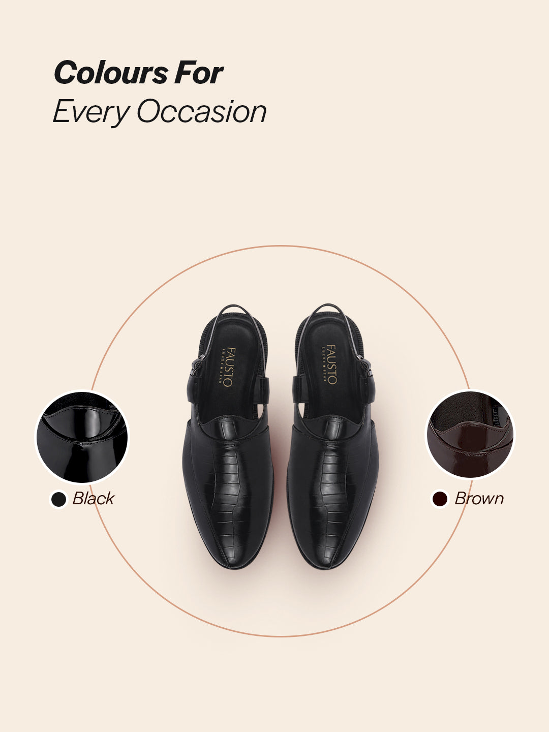 men croc print Peshawari chappal