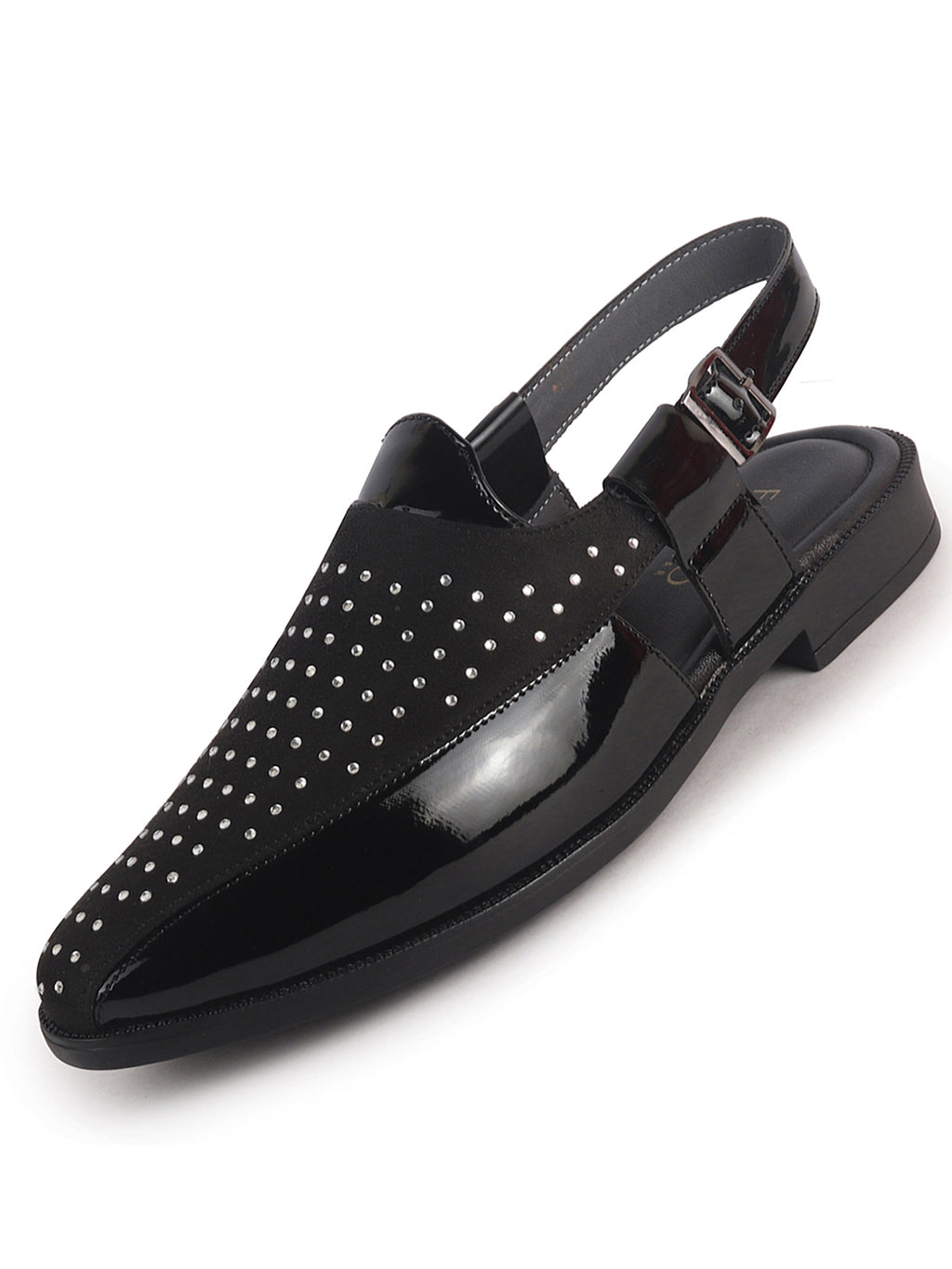 men studded Peshawari chappal