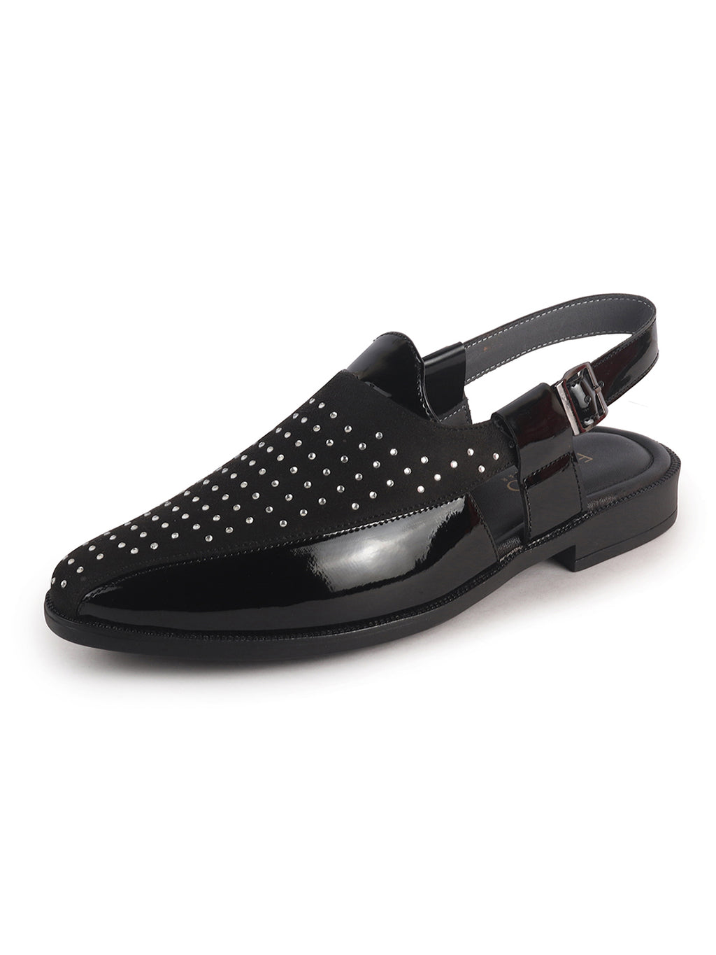 rhinestone embellished sandals for men
