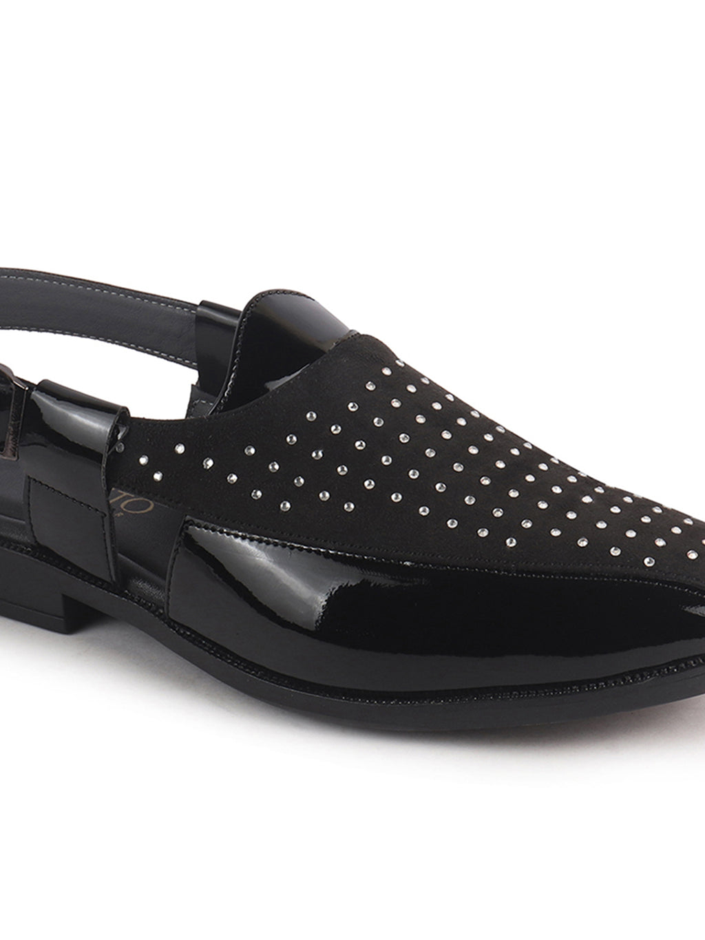 shiny traditional footwear for men