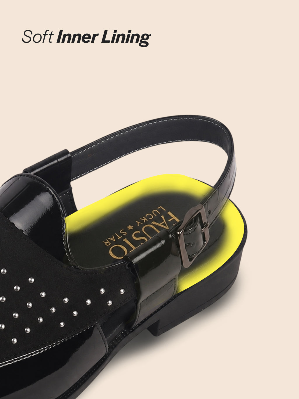 men studded Peshawari chappal