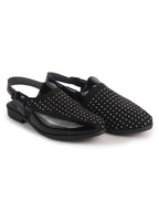 velvet and patent leather mixed sandals