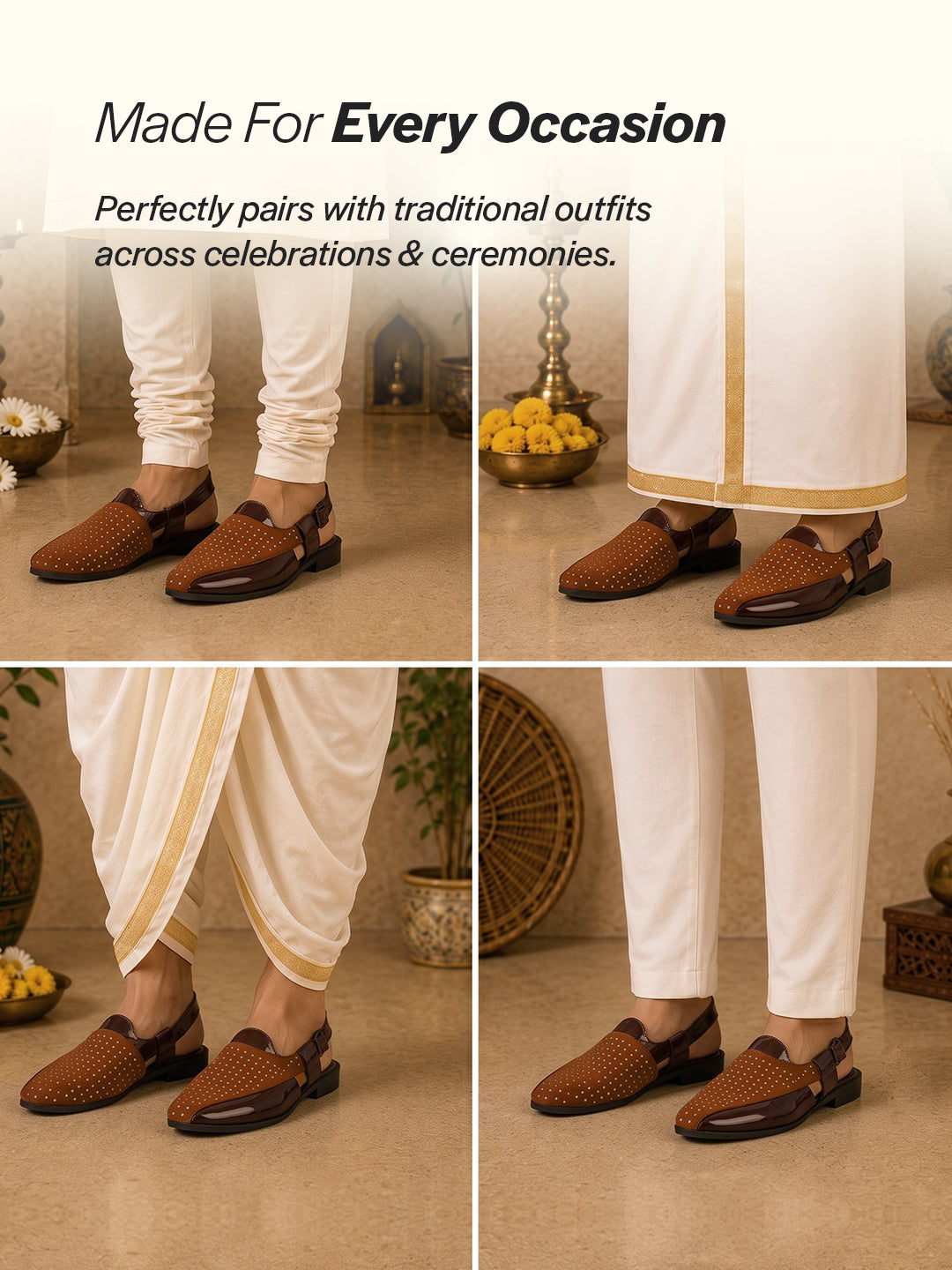 shiny traditional footwear for men