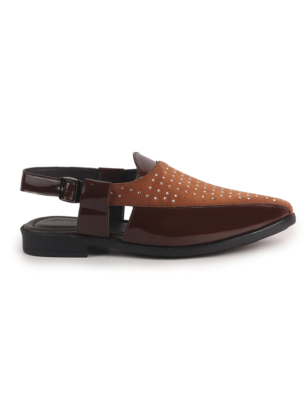 men studded Peshawari chappal