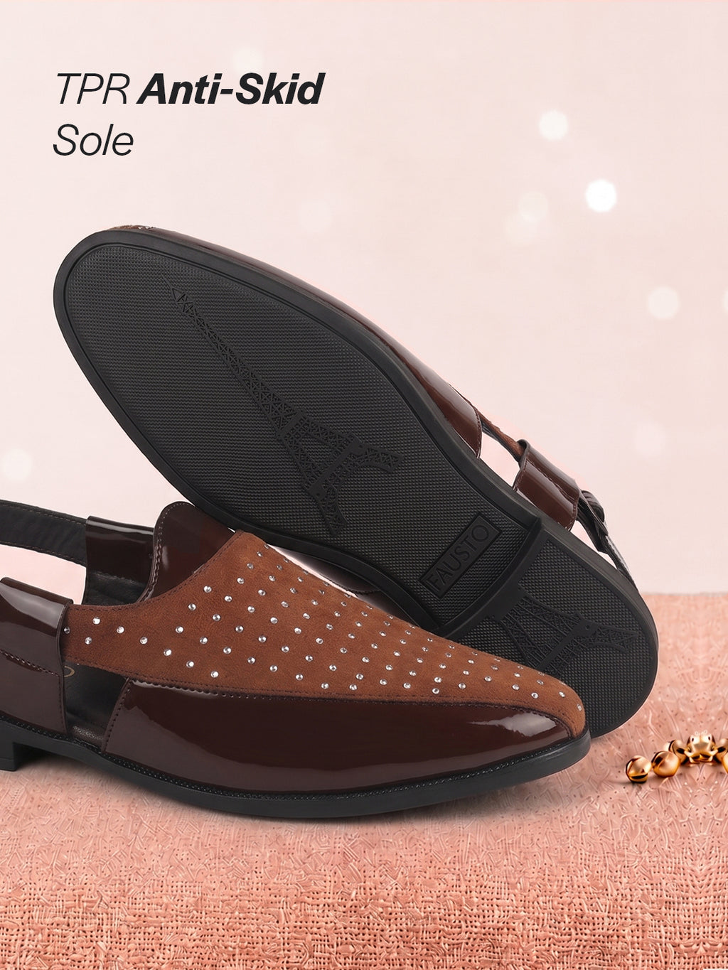 shiny traditional footwear for men