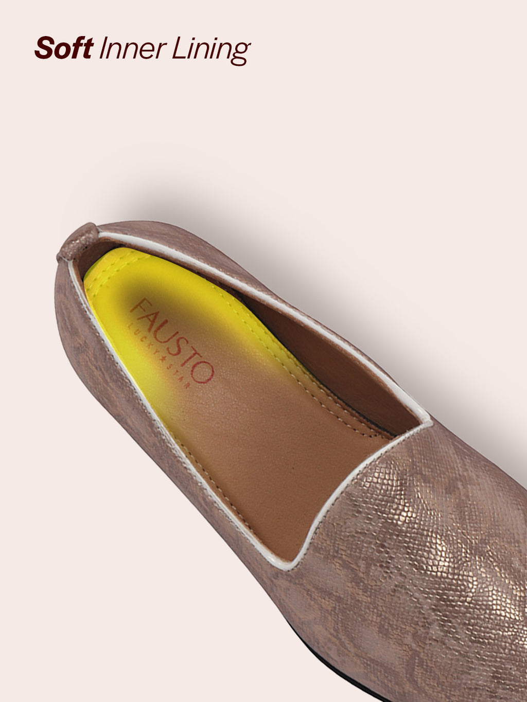 Men Tan Lightweight Textured Prom Slip On Ethnic Wedding Juttis | Soft Inner Lining Festive Mojaris for Kurta | Traditional Outfit Slip-Ons with Memory Cushioned Insole