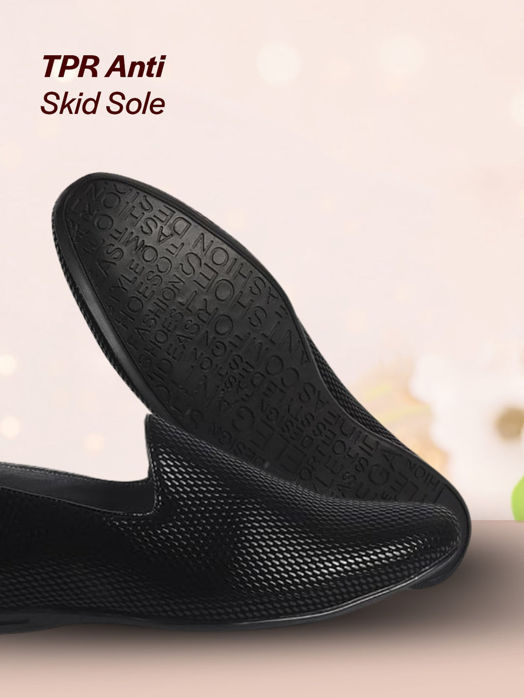 Men Black Textured Festive Wedding Classic Prom Slip On Mojaris | Soft Inner Lining Ethnic Juttis for Kurta | Traditional Outfit Slip-Ons with Memory Cushioned Insole