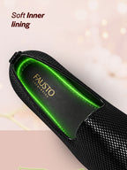 Men Black Textured Festive Wedding Classic Prom Slip On Mojaris | Soft Inner Lining Ethnic Juttis for Kurta | Traditional Outfit Slip-Ons with Memory Cushioned Insole