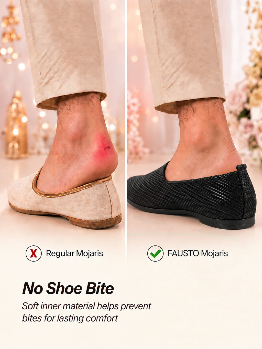 Men Black Textured Festive Wedding Classic Prom Slip On Mojaris | Soft Inner Lining Ethnic Juttis for Kurta | Traditional Outfit Slip-Ons with Memory Cushioned Insole