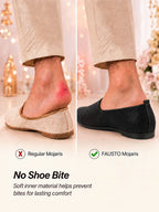 Men Black Textured Festive Wedding Classic Prom Slip On Mojaris | Soft Inner Lining Ethnic Juttis for Kurta | Traditional Outfit Slip-Ons with Memory Cushioned Insole