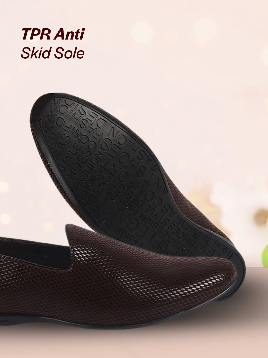 Men Brown Textured Festive Wedding Classic Prom Slip On Mojaris | Soft Inner Lining Ethnic Juttis for Kurta | Traditional Outfit Slip-Ons with Memory Cushioned Insole