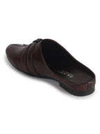 Men Tan Back Open Ethnic Slip On Mules with Soft Cushion Comfort|Slip-Resistant Sole|Perfect for Weddings, Festivals, Sherwani, Indo-Western Outfits