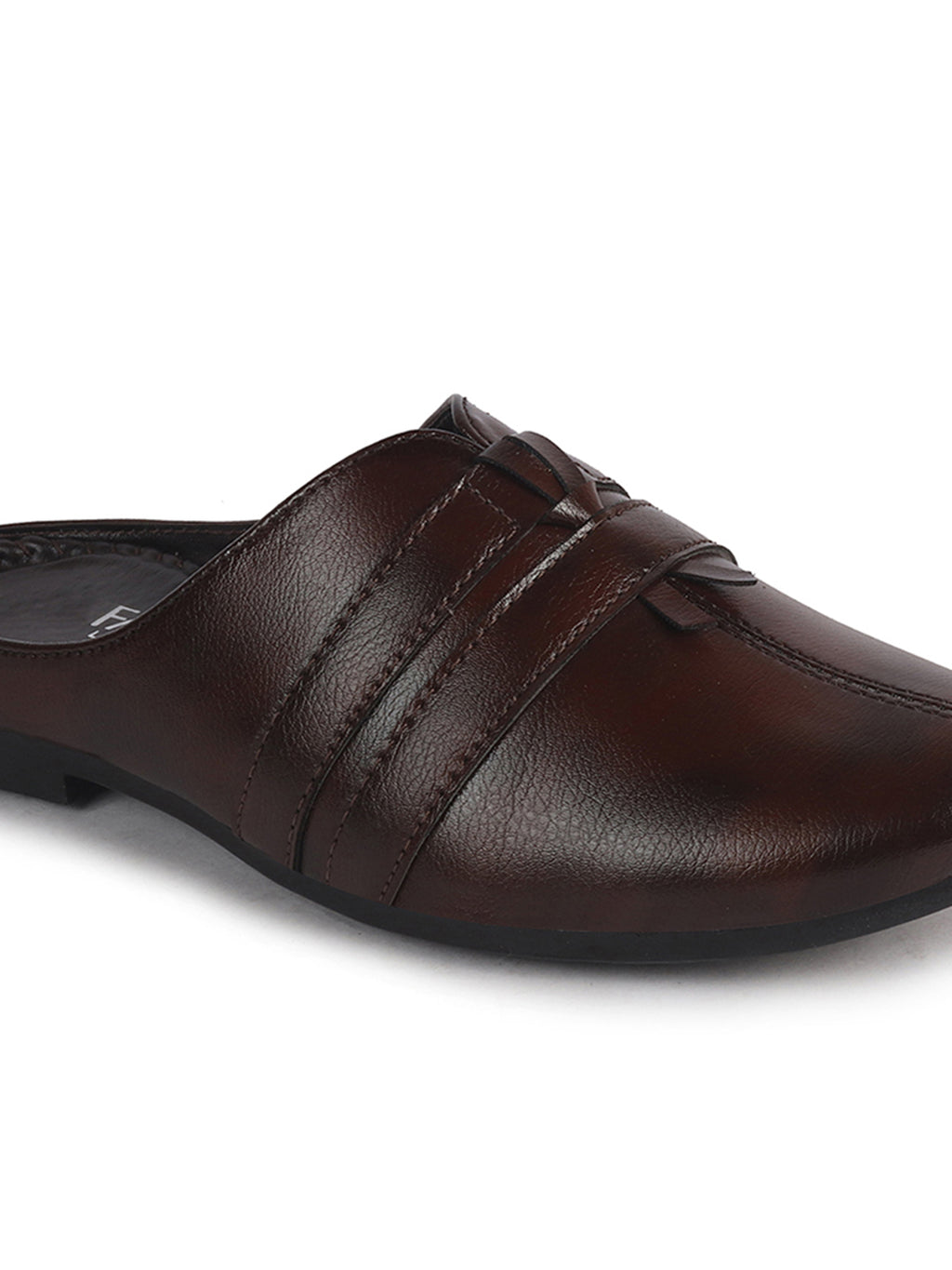 Men Tan Back Open Ethnic Slip On Mules with Soft Cushion Comfort|Slip-Resistant Sole|Perfect for Weddings, Festivals, Sherwani, Indo-Western Outfits