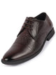 Men Brown Wedding Party Genuine Leather Embossed Design Oxford Lace Up Shoes