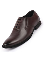 Men Brown Formal Office Work Genuine Leather Oxford Lace Up Shoes