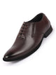 Men Brown Formal Office Work Genuine Leather Oxford Lace Up Shoes