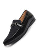 Men Black Patent Leather Velvet Horsebit Classic Formal Buckle Loafer Shoes
