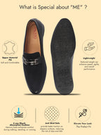 Men Black Patent Leather Velvet Horsebit Classic Formal Buckle Loafer Shoes