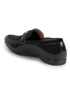 Men Black Patent Leather Velvet Horsebit Classic Formal Buckle Loafer Shoes