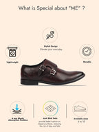 Shop Men Brown Formal Wedding Party Genuine Leather Double Monk Strap Shoes Online.