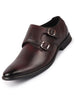 Men Brown Formal Wedding Party Genuine Leather Double Monk Strap Shoes