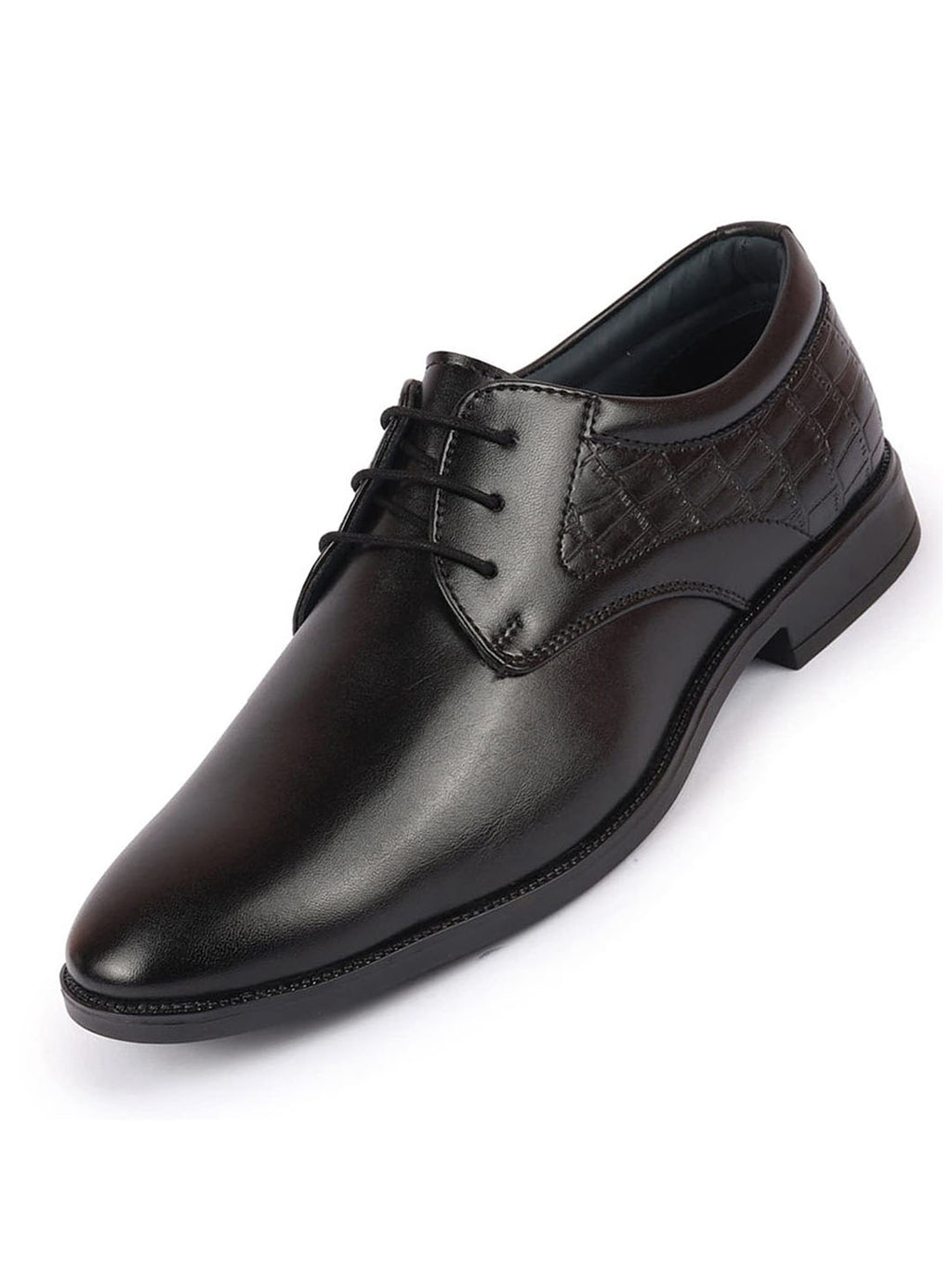 shop men black wedding party embossed design oxford lace up shoes online.