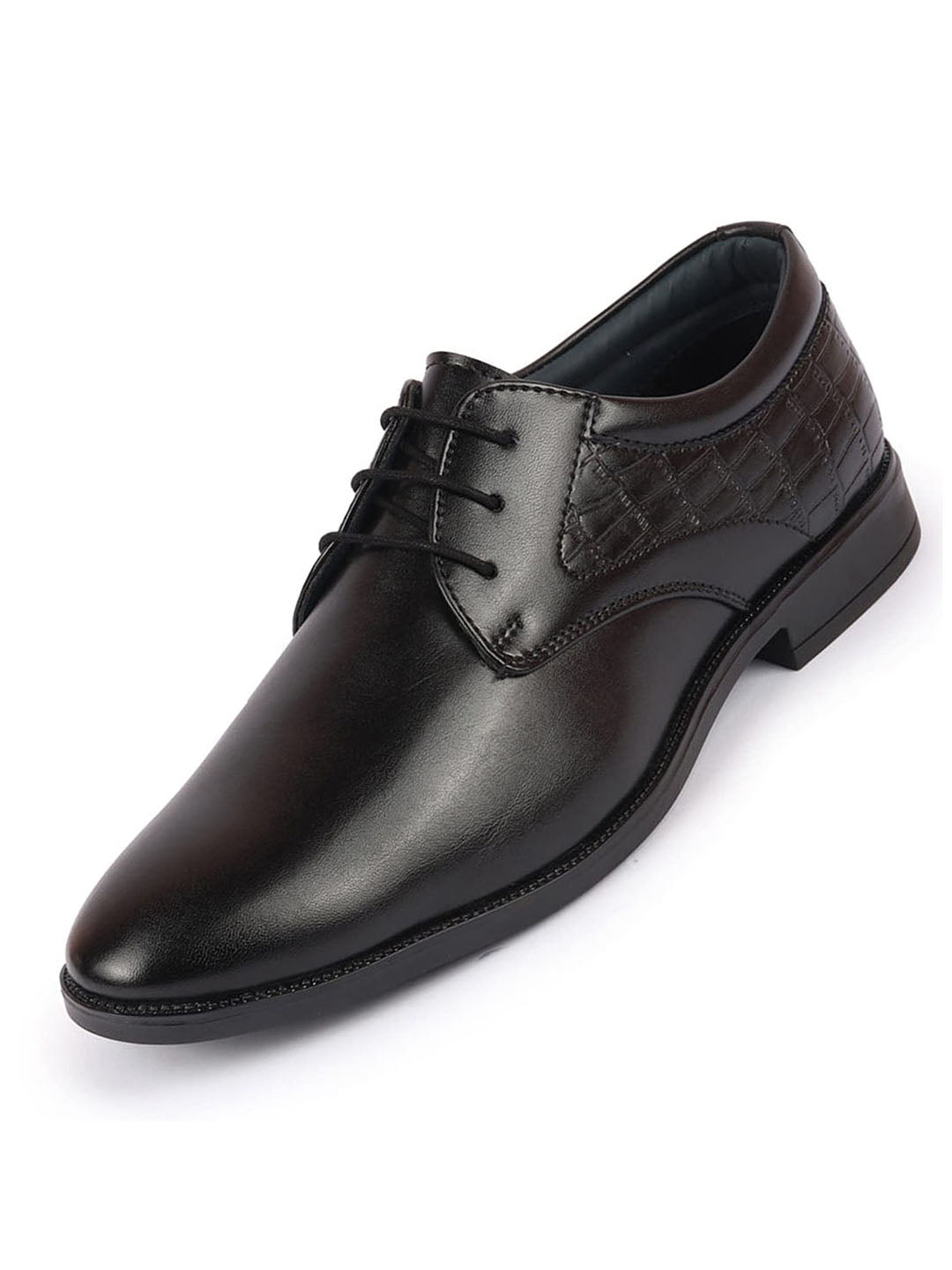 shop men black wedding party embossed design oxford lace up shoes online.