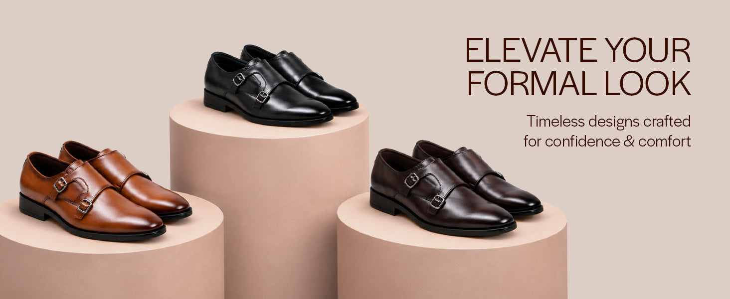 Men Tan Formal Wedding Party Double Monk Strap Shoes