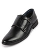 Men Black Formal Wedding Party Double Monk Strap Shoes