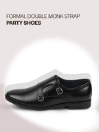 men black formal wedding party double monk strap shoes