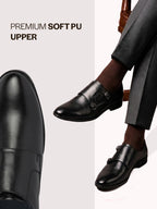 men black formal wedding party double monk strap shoes