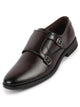 Men Brown Formal Wedding Party Double Monk Strap Shoes