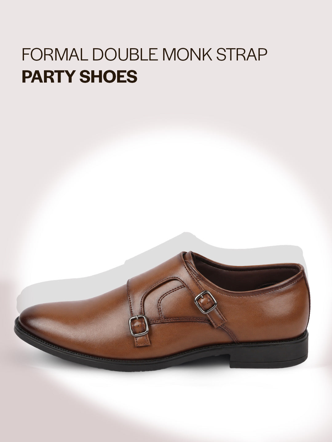 men tan formal wedding party double monk strap shoes